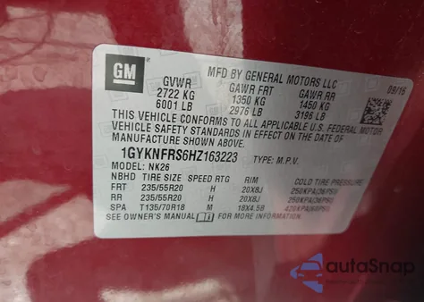 2017 Cadillac Xt5 Platinum from USA, damaged, VIN 1GYKNFRS6HZ163223